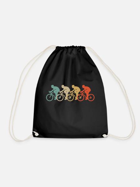 Retro Vintage Style Fahrrad Radsport Zweirad Sport - Turnbeutel - Schwarz