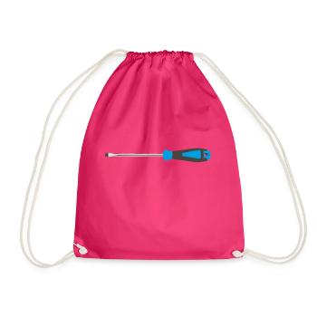 Tool - screwdriver blue - Drawstring Bag - fuchsia - Front