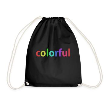Colorful - Drawstring Bag - black - Front