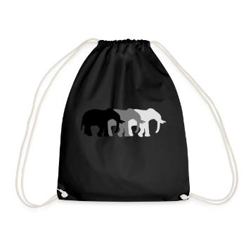 3 Elephants - Turnbeutel - Schwarz - Vorne