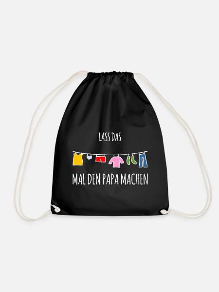 Wä aufhängen - Lass das mal den Papa machen - Turnbeutel - Schwarz