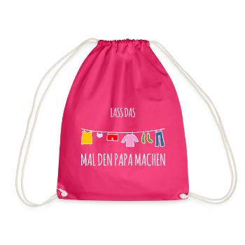 Wä aufhängen - Lass das mal den Papa machen - Turnbeutel - Fuchsia - Vorne