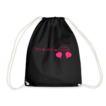 Toi + Moi = Nous coeurs (1c) - Drawstring Bag - black - Front