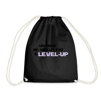 un_geek ne vieillit pas il Level up - Sac de sport léger - noir - Devant