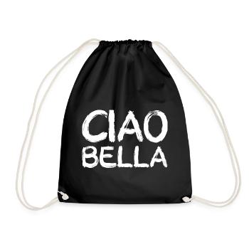 ciao bella, white - Turnbeutel - Schwarz - Vorne