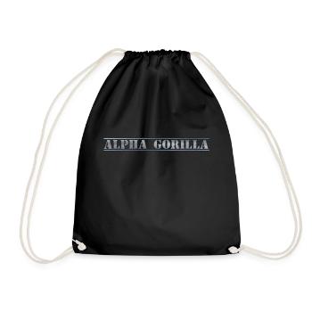 Alpha Gorilla Gym Workout Muscle Training Fitness - Drawstring Bag - black - Front