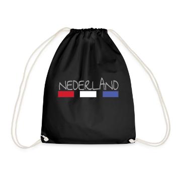 Nederland - Niederlande - Turnbeutel - Schwarz - Vorne