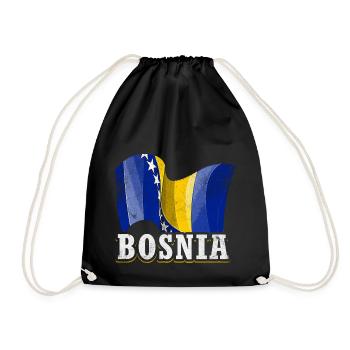 Bosnia Flag - Drawstring Bag - black - Front