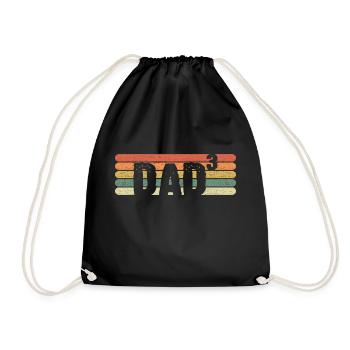 Dad of 3 kids or Dad Cubed - Drawstring Bag - black - Front