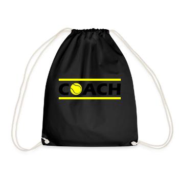 tennis coach - Drawstring Bag - black - Front