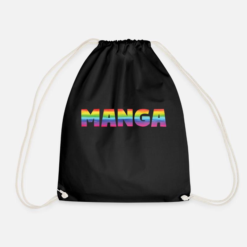 Manga Regenbogen - Turnbeutel - Schwarz