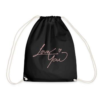 LIEBE DICH. - Turnbeutel - Schwarz - Vorne