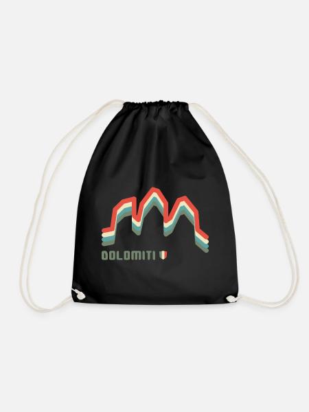 Dolomiti Tre Cime di Lavaredo E5 South Tyrol Italy - Drawstring Bag - black