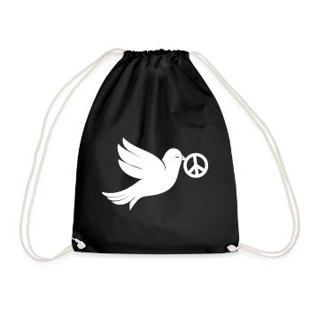 Signe de paix de la colombe de la paix - Sac de sport léger - noir - Devant