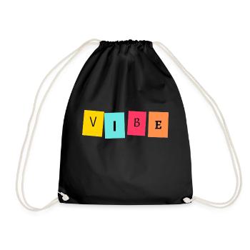 Modern design for a stylish appearance vibe - Drawstring Bag - black - Front