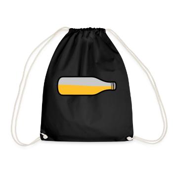 Lying beer bottle - Drawstring Bag - black - Front