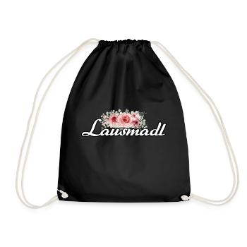 Lausmadl Bayern Bayerin Madl Spruch - Turnbeutel - Schwarz - Vorne