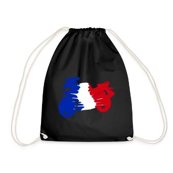 Moto France Flag Motard Motocycliste - Sac de sport léger - noir - Devant