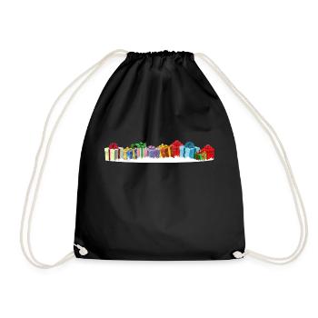 Geschenke Weihnachten - Turnbeutel - Schwarz - Vorne