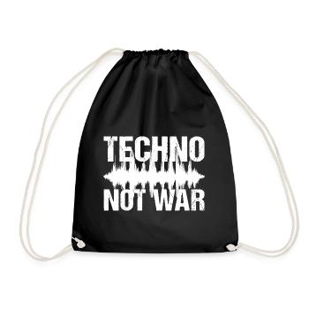Techno Not War Peace Music Techno - Drawstring Bag - black - Front