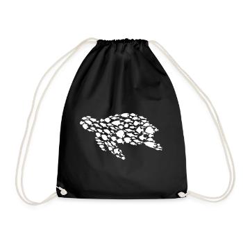 Turtle Ocean Fish Sea Turtle - Drawstring Bag - black - Front