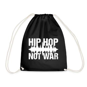 Hip Hop Not War Peace Musik - Turnbeutel - Schwarz - Vorne