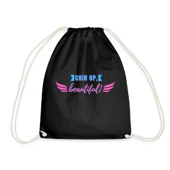 Chin Up Beautiful - Drawstring Bag - black - Front