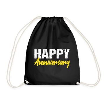 Happy Anniversary Jubiläum - Turnbeutel - Schwarz - Vorne