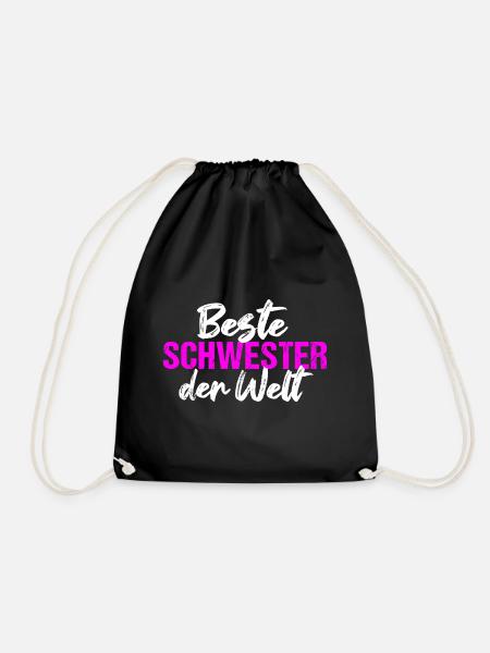 Beste Schwester der Welt Schwester - Turnbeutel - Schwarz