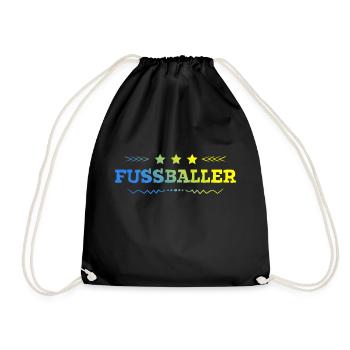 Fussballer Fussball Spieler - Turnbeutel - Schwarz - Vorne