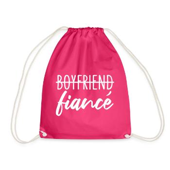 Boyfriend Fiancé Fiancé Engagement - Drawstring Bag - fuchsia - Front