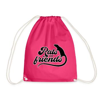 Rats are Friends - Ratten sind Freunde - Drawstring Bag - fuchsia - Front
