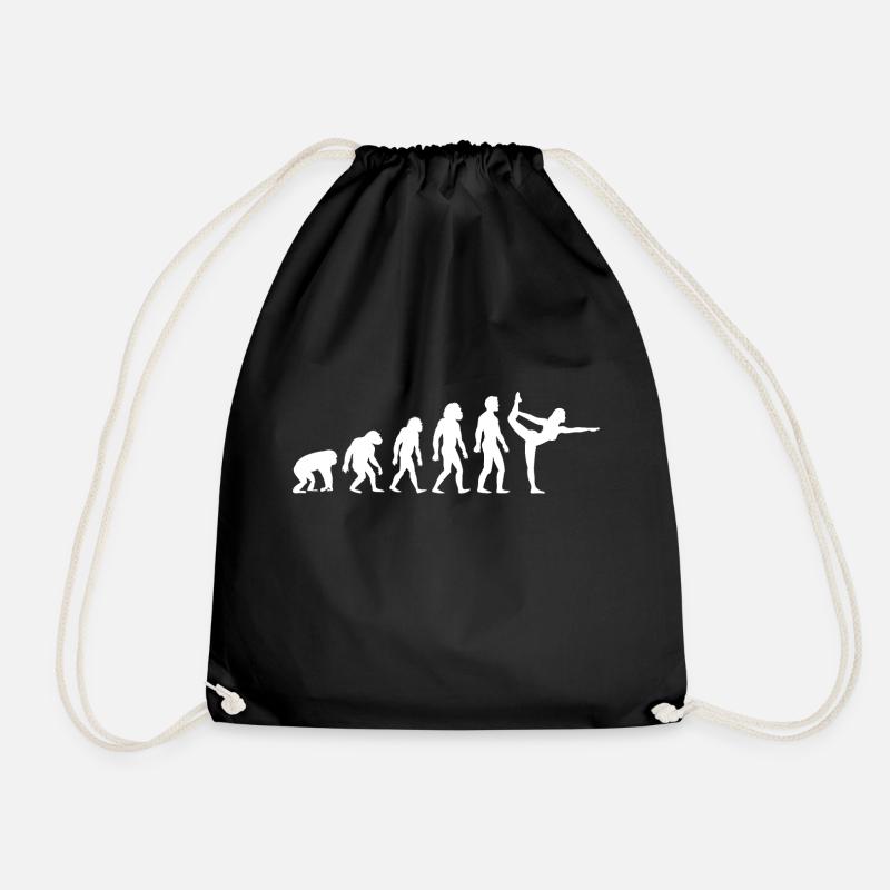 Yoga Joga Yogi Evolution Geschenk - Turnbeutel - Schwarz