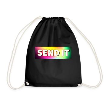 SEND IT box logo - Drawstring Bag - black - Front