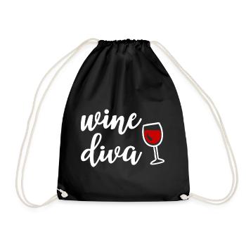 Wine Diva Women Wine Lovers - Drawstring Bag - black - Front