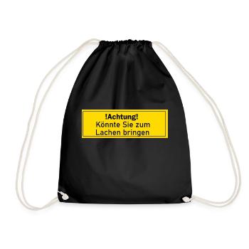 Lustig Lustige Person Witzig Geschenk Geschenkidee - Turnbeutel - Schwarz - Vorne