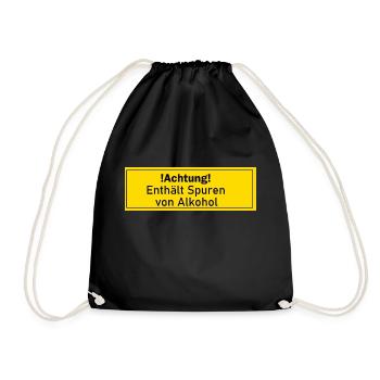 Alkohol Party Ibiza Saufen Geschenk Geschenkidee - Turnbeutel - Schwarz - Vorne