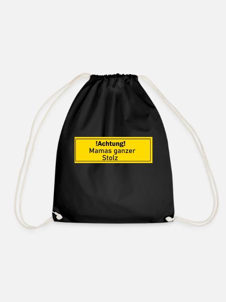 Mamas Stolz Mama Geschenk Geschenkidee Liebling - Turnbeutel - Schwarz