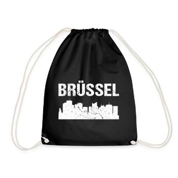 Brussels Skyline - Drawstring Bag - black - Front