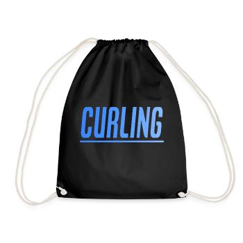 CURLING SPORT GIFT - Drawstring Bag - black - Front