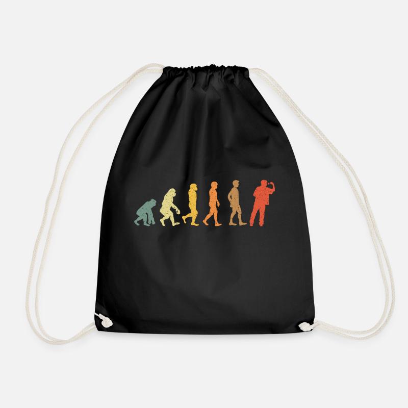 Darts Dart Evolution vintage retro - Drawstring Bag - black