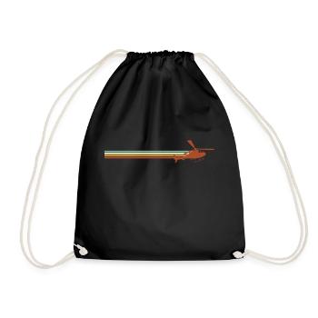 Cadeau Hélicoptère Rétro - Sac de sport léger - noir - Devant