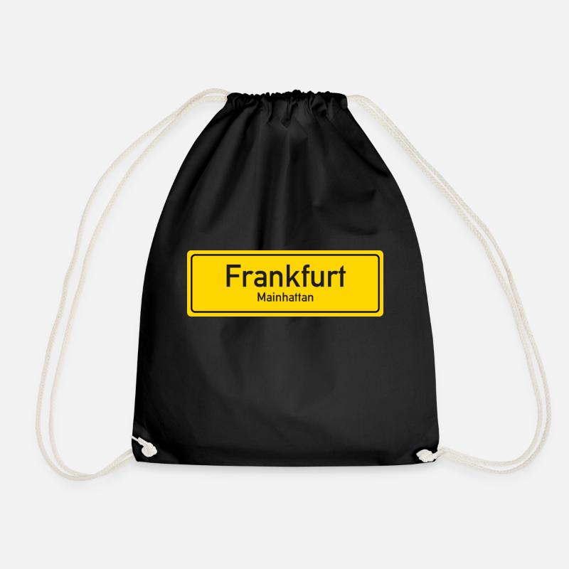 Frankfurter Ortsschild Deutschland - Turnbeutel - Schwarz