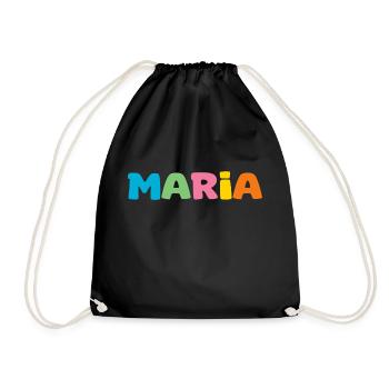 Name - Maria - Drawstring Bag - black - Front