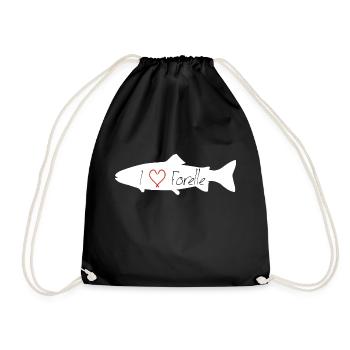 I love Trout white transparent - Drawstring Bag - black - Front