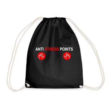 Zwei Antistress-Punkte – Lustiges Brust Design - Turnbeutel - Schwarz - Vorne