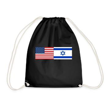 États-Unis, Israël Drapeau - Sac de sport léger - noir - Devant