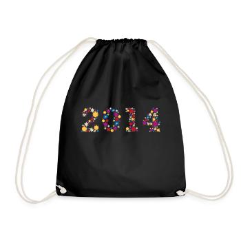 Flowers 2014 - Drawstring Bag - black - Front