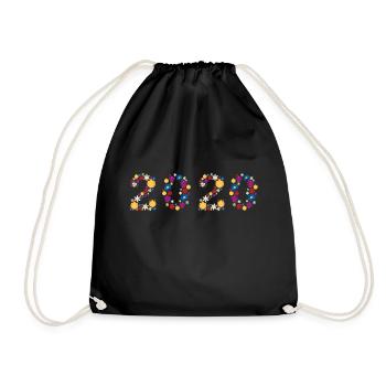 Flowers 2020 - Drawstring Bag - black - Front