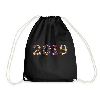 Flowers 2019 - Drawstring Bag - black - Front